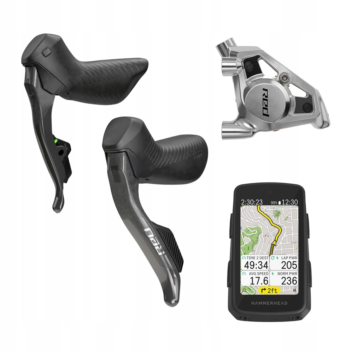 Zámky Sram eTap Axs Red počítač navigace Hammerhead Karoo 3ks