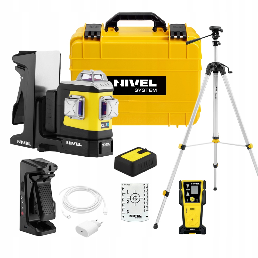 Nivel System CLx3B Motor Laser Krzyżowy Niebieski 3x360° Statyw+ CLS5