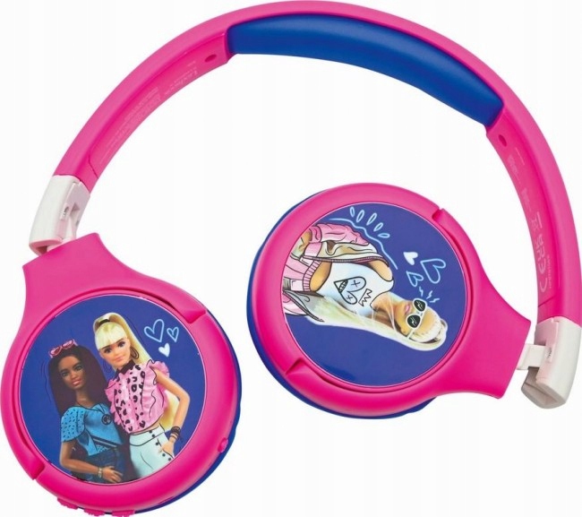 Lexibook 2v1 bluetooth skládací sluchátka Barbie s limitem hlasitosti