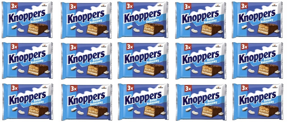 15x 120g Knoppers Baton Kokosowy 3-pak Karton