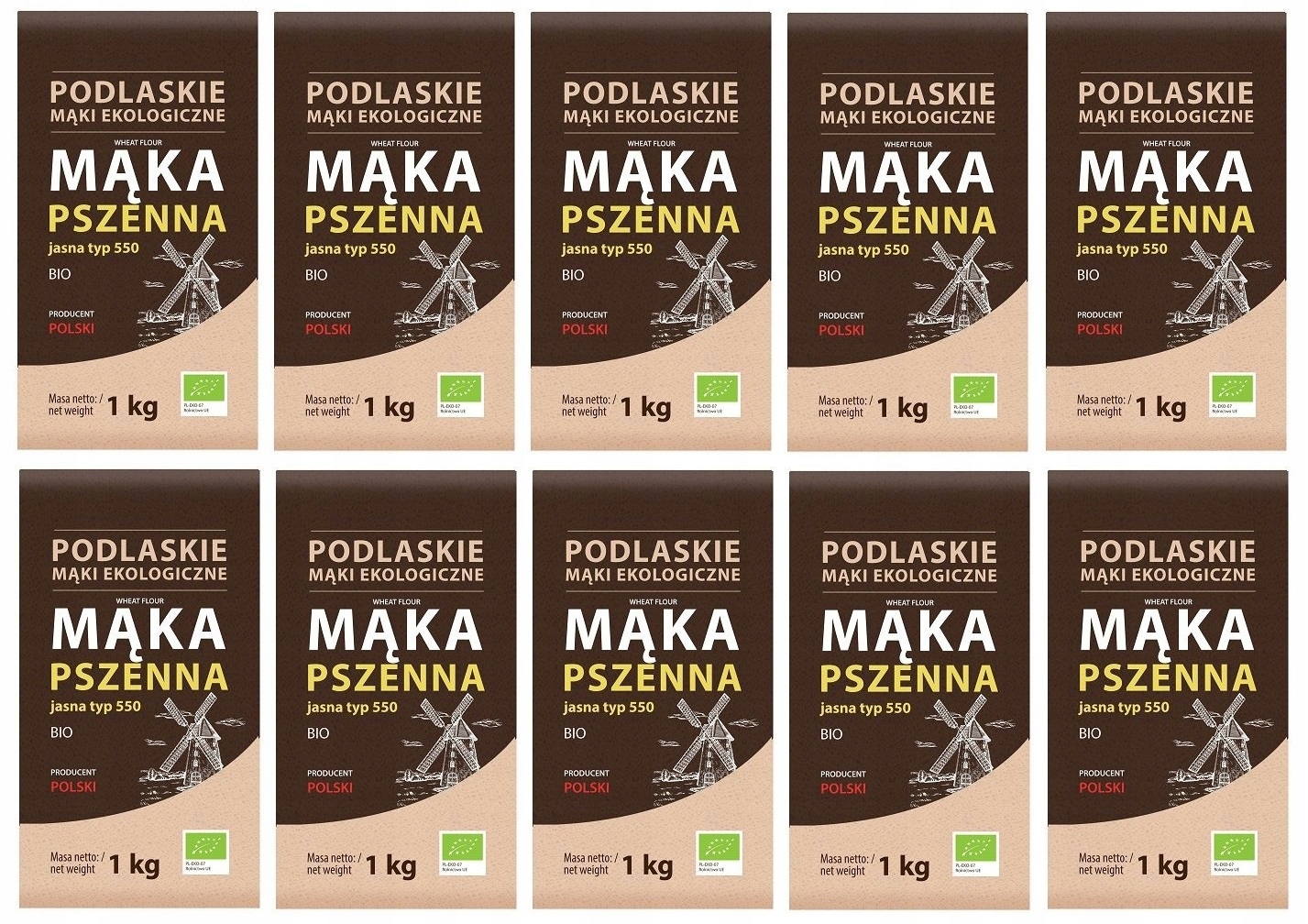 Biolife Mąka Pszenna Jasna Typ 550 Bio 10 kg (10x1kg)