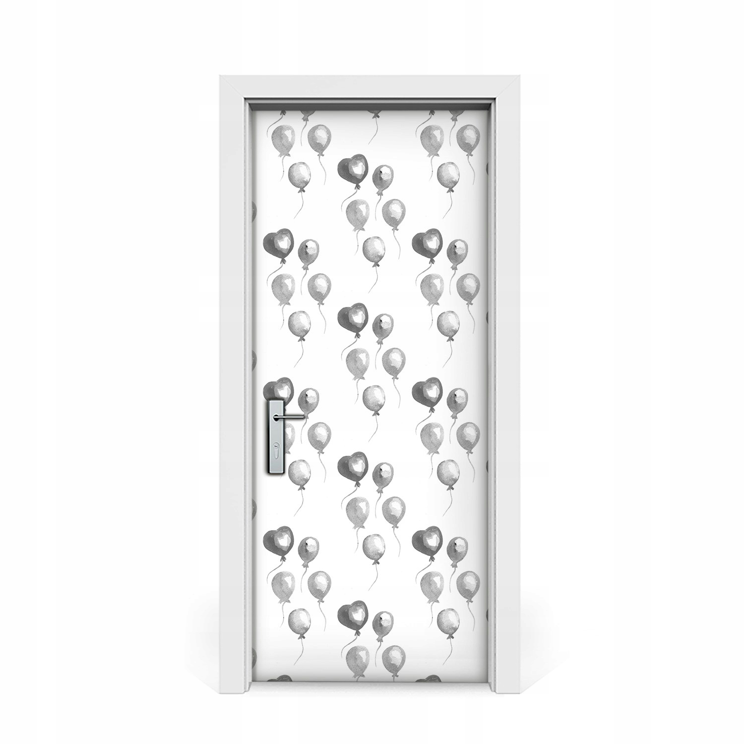 

Naklejka na drzwi okleina Szare balony 85x205