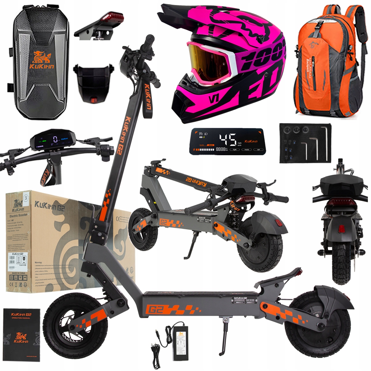 Kukirin G2 2026 Nové skládací elektrické vozidlo 1200W 45KM/H 15Ah 48V 10"