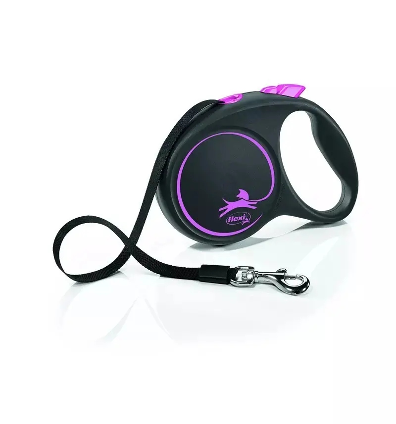 Levně Flexi Vodítko automatické Black Design L páska 5m růžová