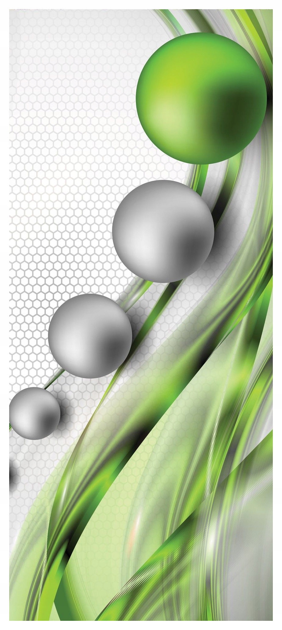 Samolepka Tapeta Abstrakce Zeleň Kov 91x211 Moderní technologie Vlny