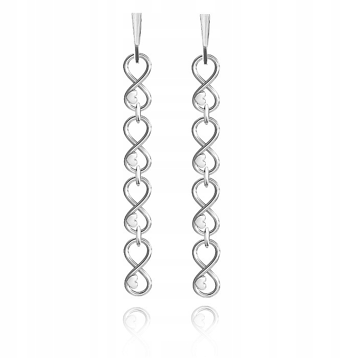 

Srebrne Długie Kolczyki Nieskończoność srebro 925