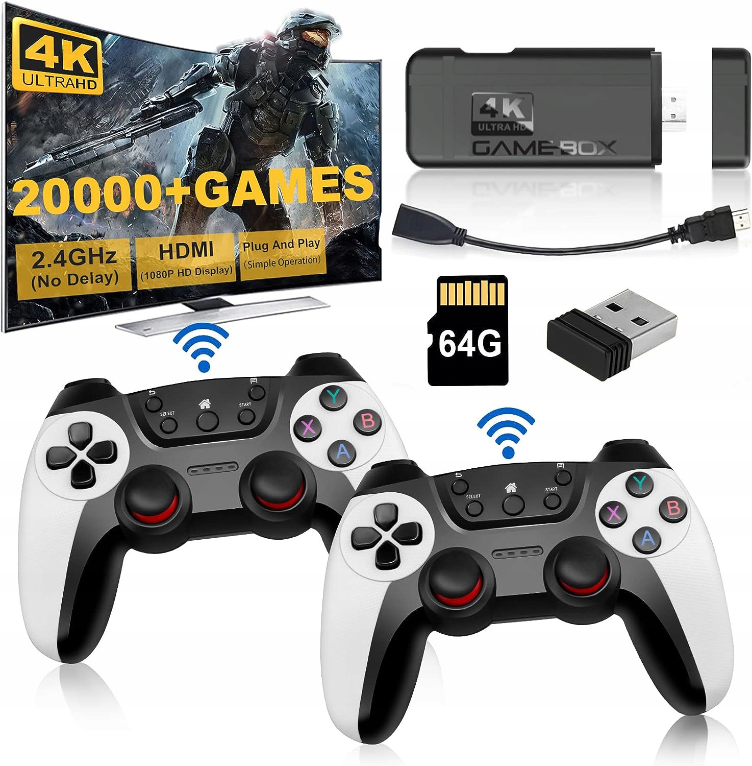 Konsola Retro Tv Gra Telewizyjna Bezprzewodowa 2xPAD 30000 Gier