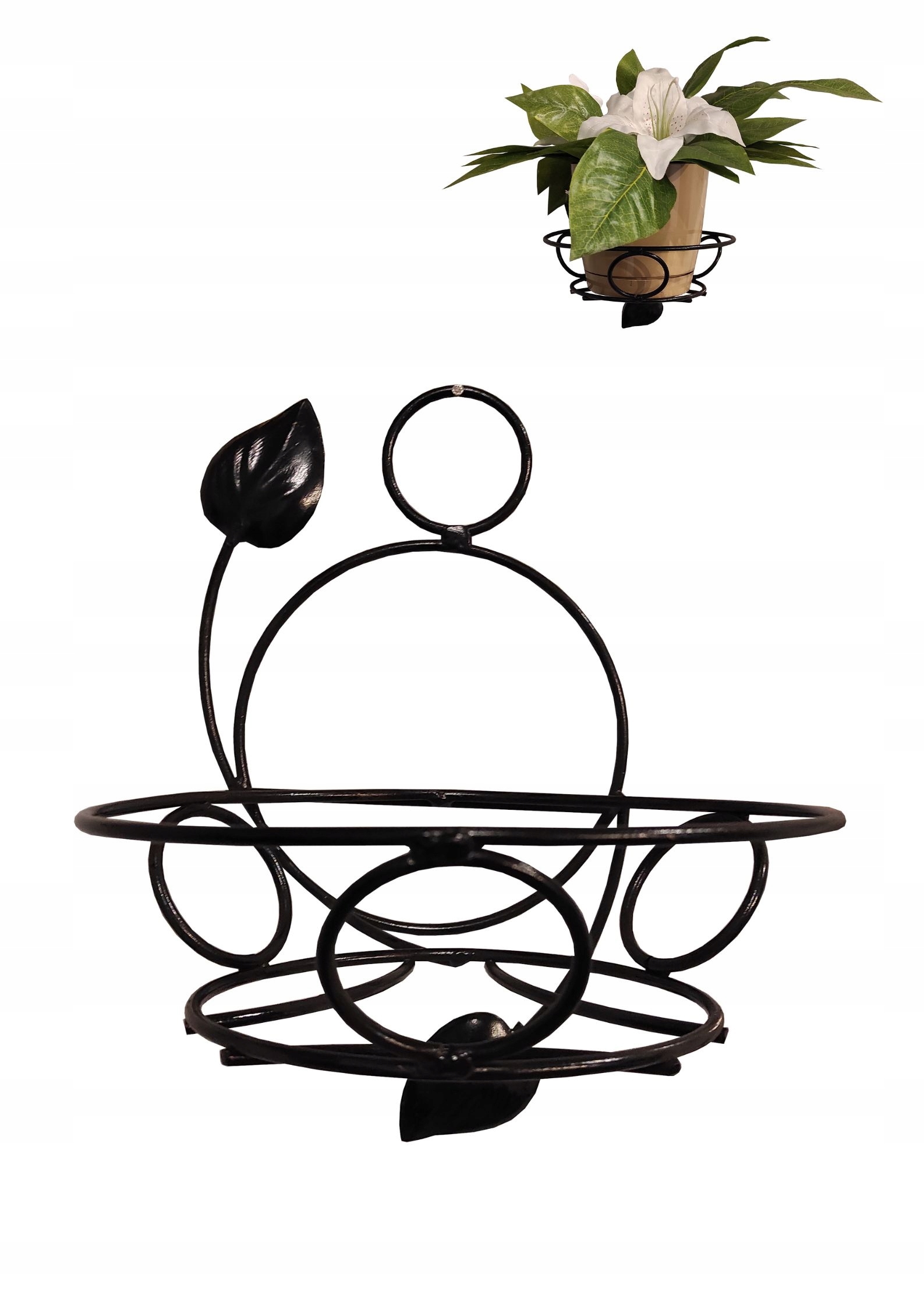 

Kwietnik na ścianę wiszący ścienny czarny metal