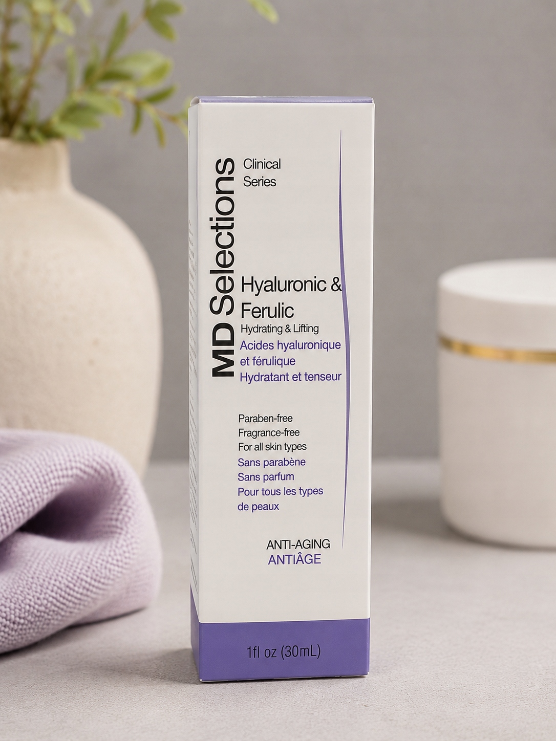 MD Selections Hyaluronic & Ferulic Hydratační sérum proti stárnutí 30 ml