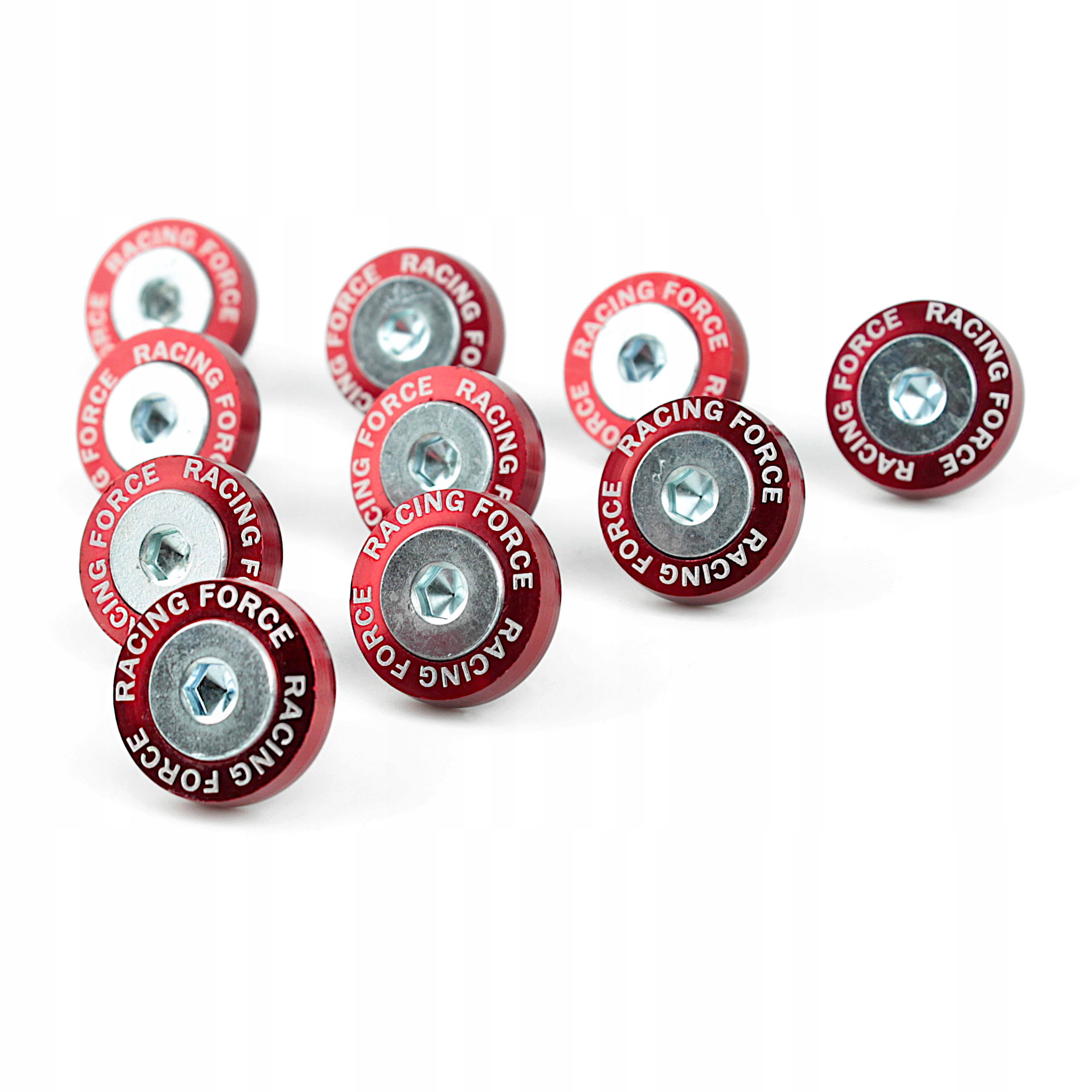 Podkładki anodowane ozdobne CZERWONE + śruby M6