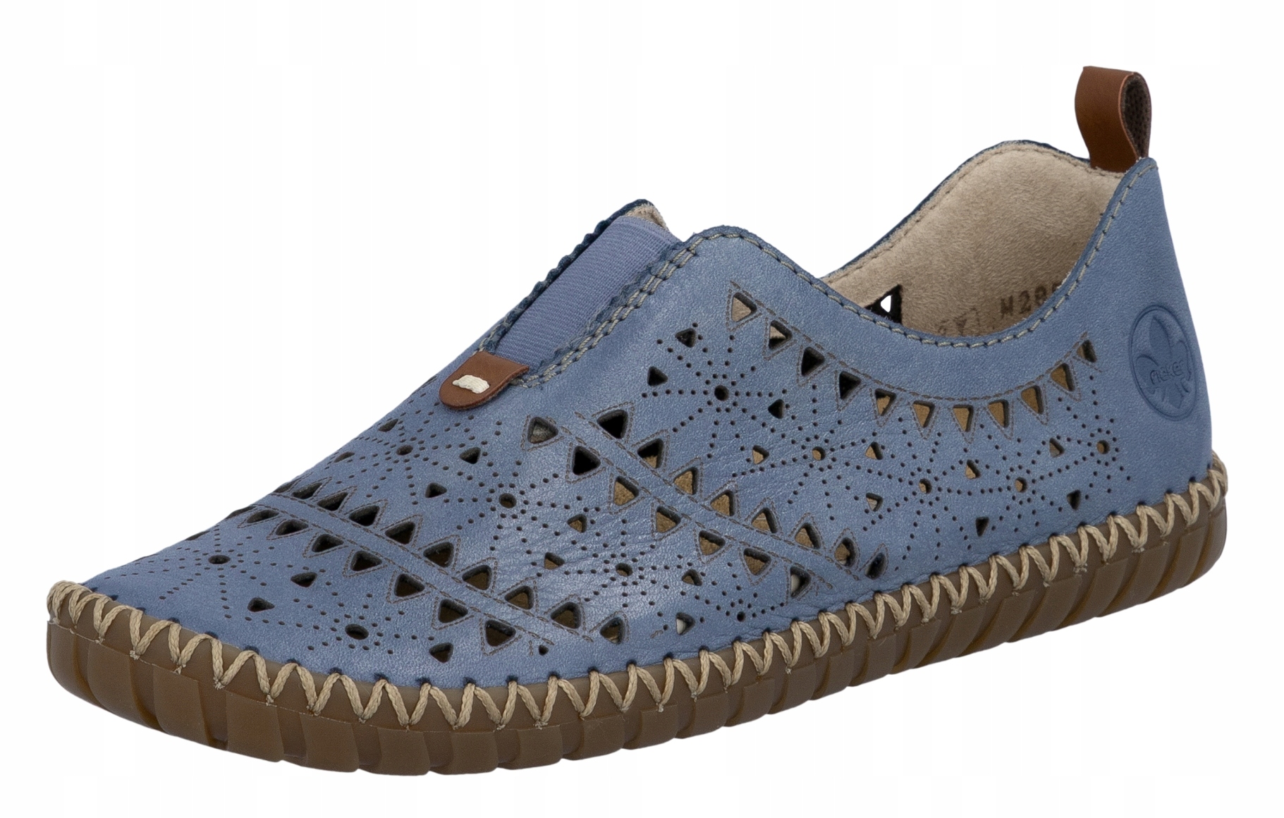 Rieker M2852-12 vel.41 modré kožené tenisky polobotky mokasíny