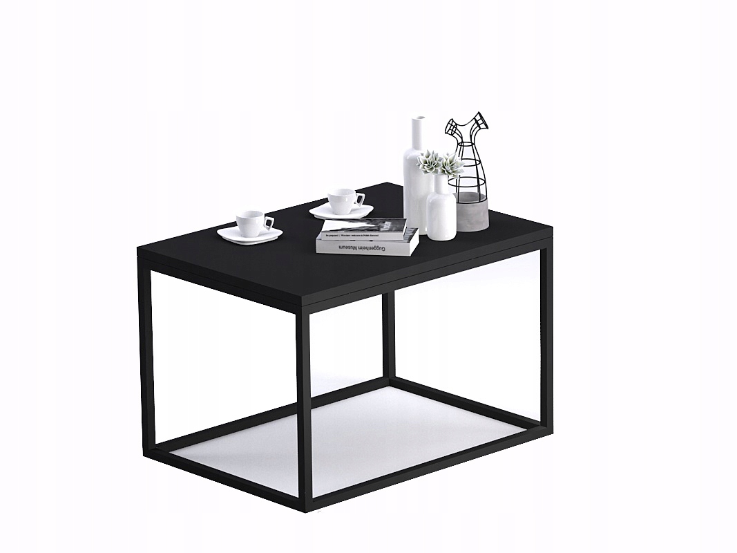 

stolik kawowy ława loft blat czarny mat