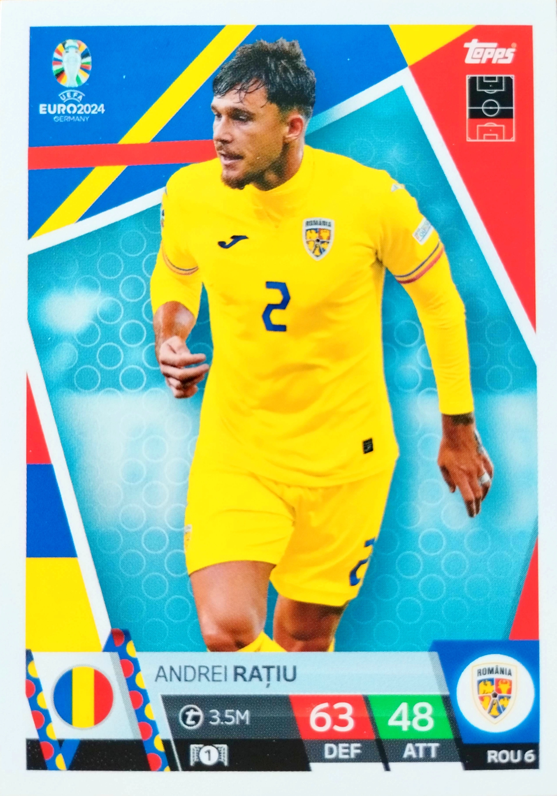EURO 2024 TOPPS MATCH ATTAX ROU 6 ANDREI RATIU RUMUNIA