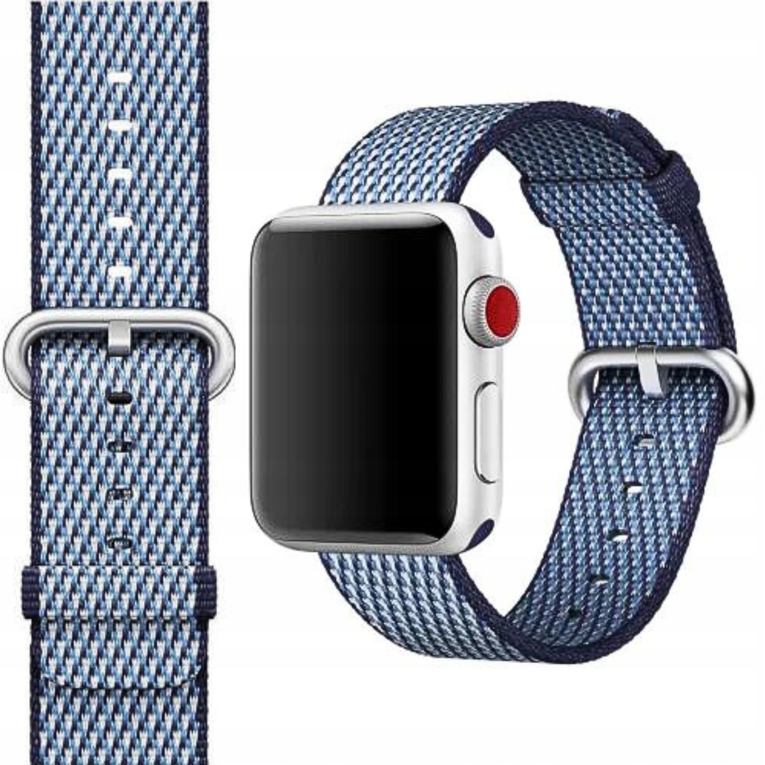 Apple Watch 38 mm Originální Řemínek Woven Nylon Midnight Blue Check modrý