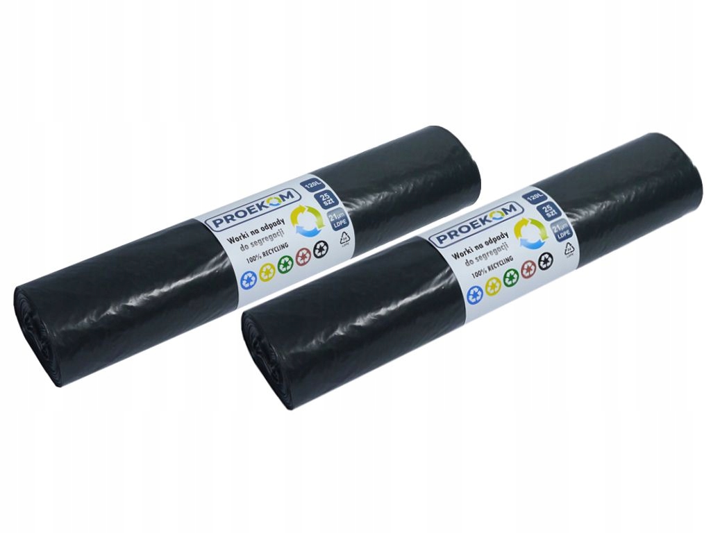 

Worki na śmieci 120L x 50 sztuk czarne