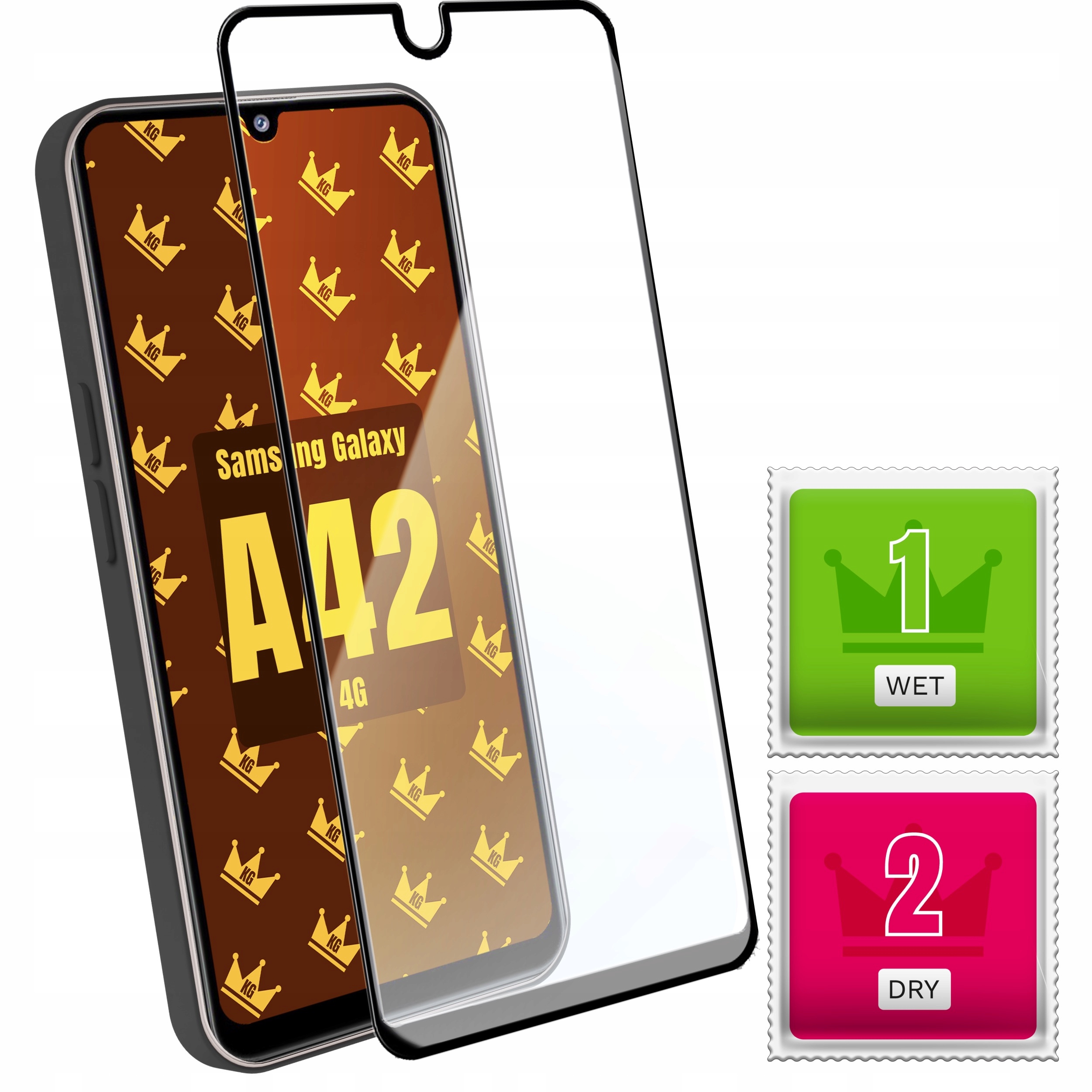 Szkło Hartowane do Samsung Galaxy A42 4G 5G (9H, Pełne 5D, Ochronne)