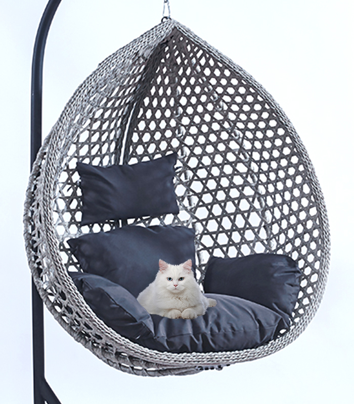 Fotel wiszący ogrodowy huśtawka kokon kosz bujany 70cm 130kg poduszka