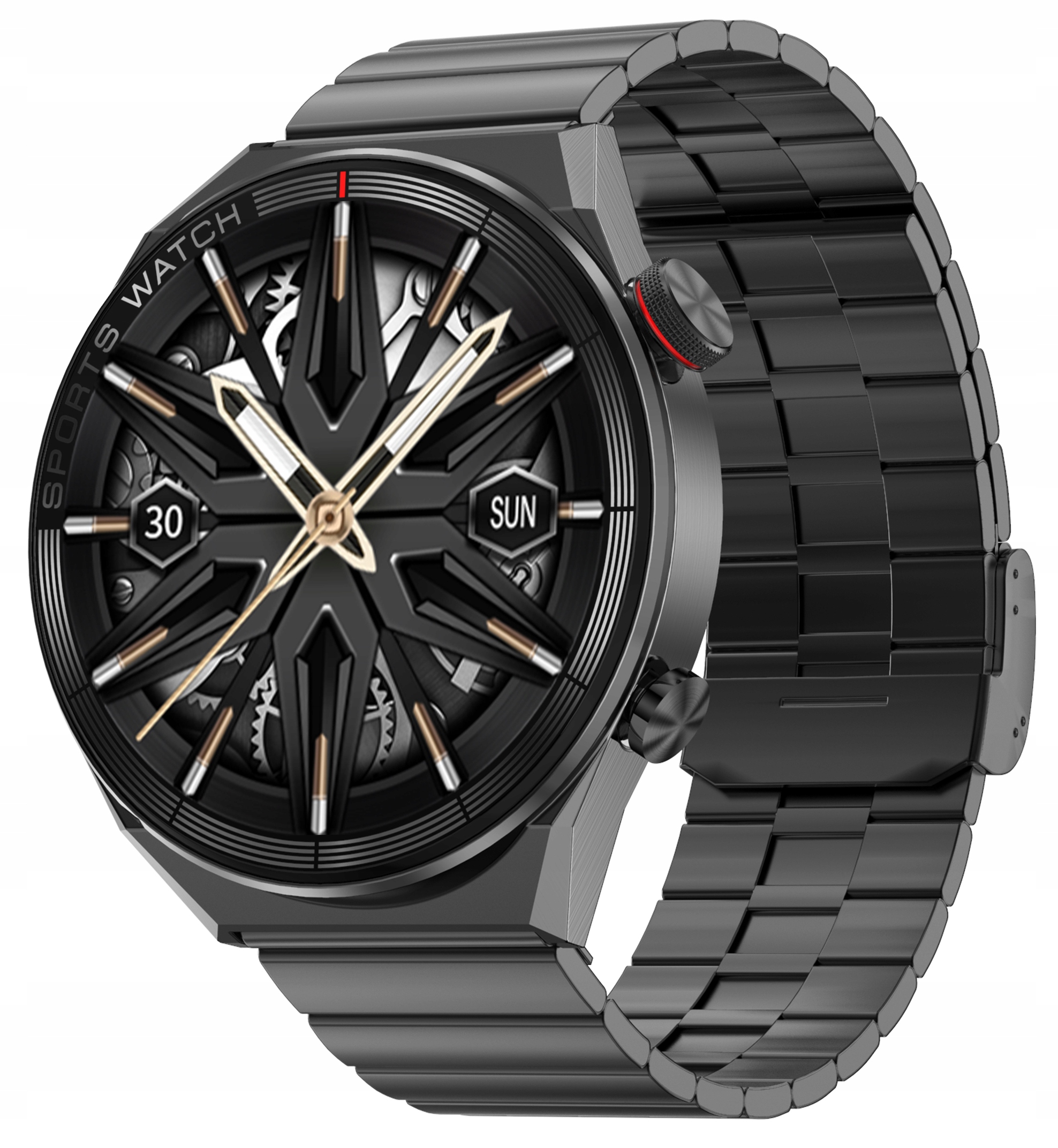 Bransoleta czarna grafitowa uniwersalna do zegarka smartwatcha 22mm RNCE99 Model Inna (L8 L9 L13 L15 L16 L19 N58 DT78 DT95 DT98)