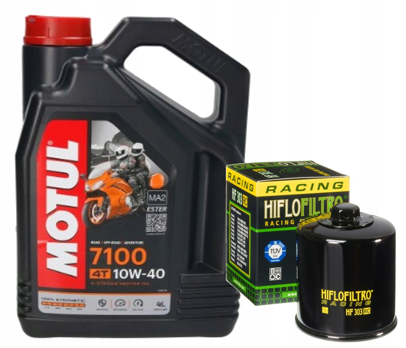 Zestaw Olej Motul 7100 10W40 4L HF303RC Kawasaki ZZR1400 ZX-14 06-20
