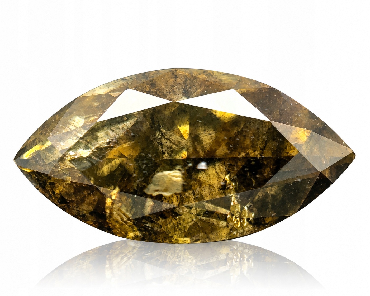 Přírodní diamant 0.35 ct Žlutá markýza I2 certifikát Algt