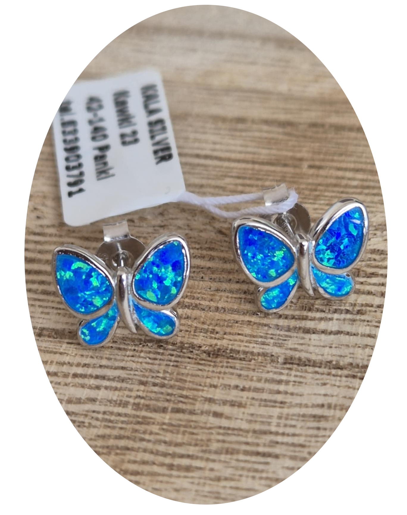 Náušnice Dámské Šroubovací Motýlci Motýli Puzetky Opál stříbro 925