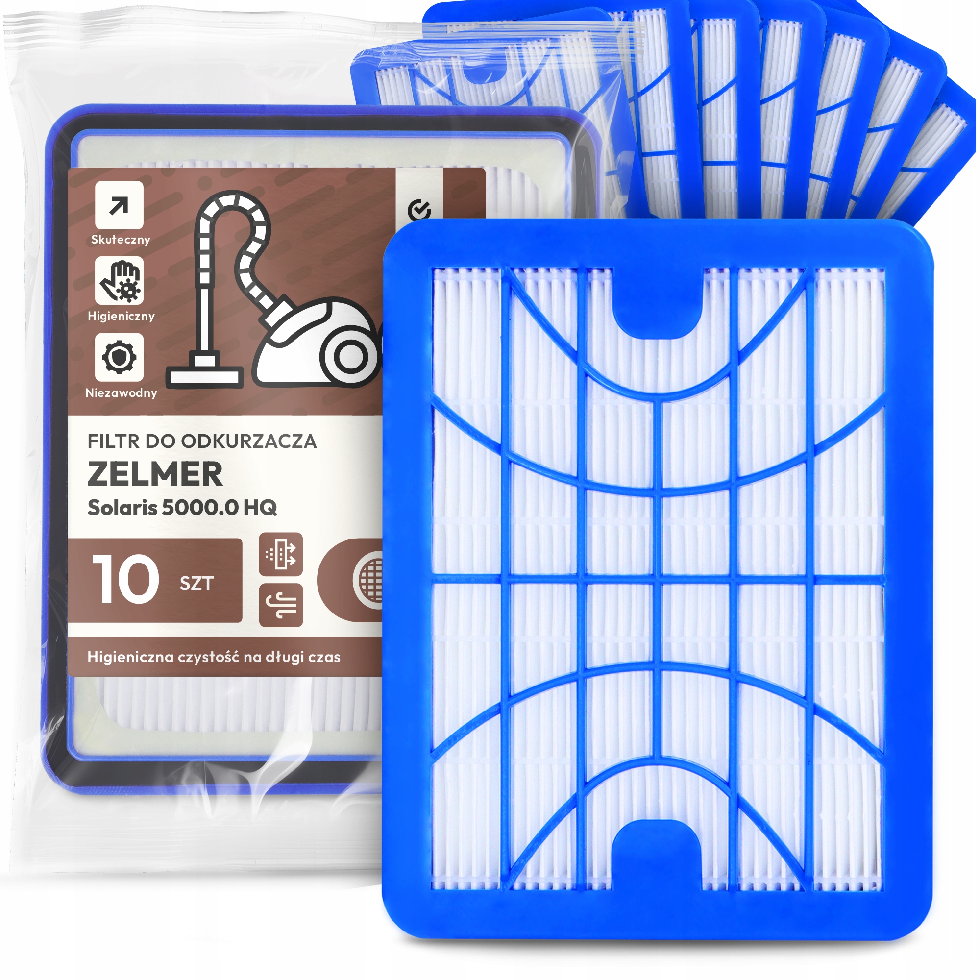 10 x Vzduchový Filtr Pro Vysavač Zelmer Solaris 5000.0 Hq Hepa H13 Em-w