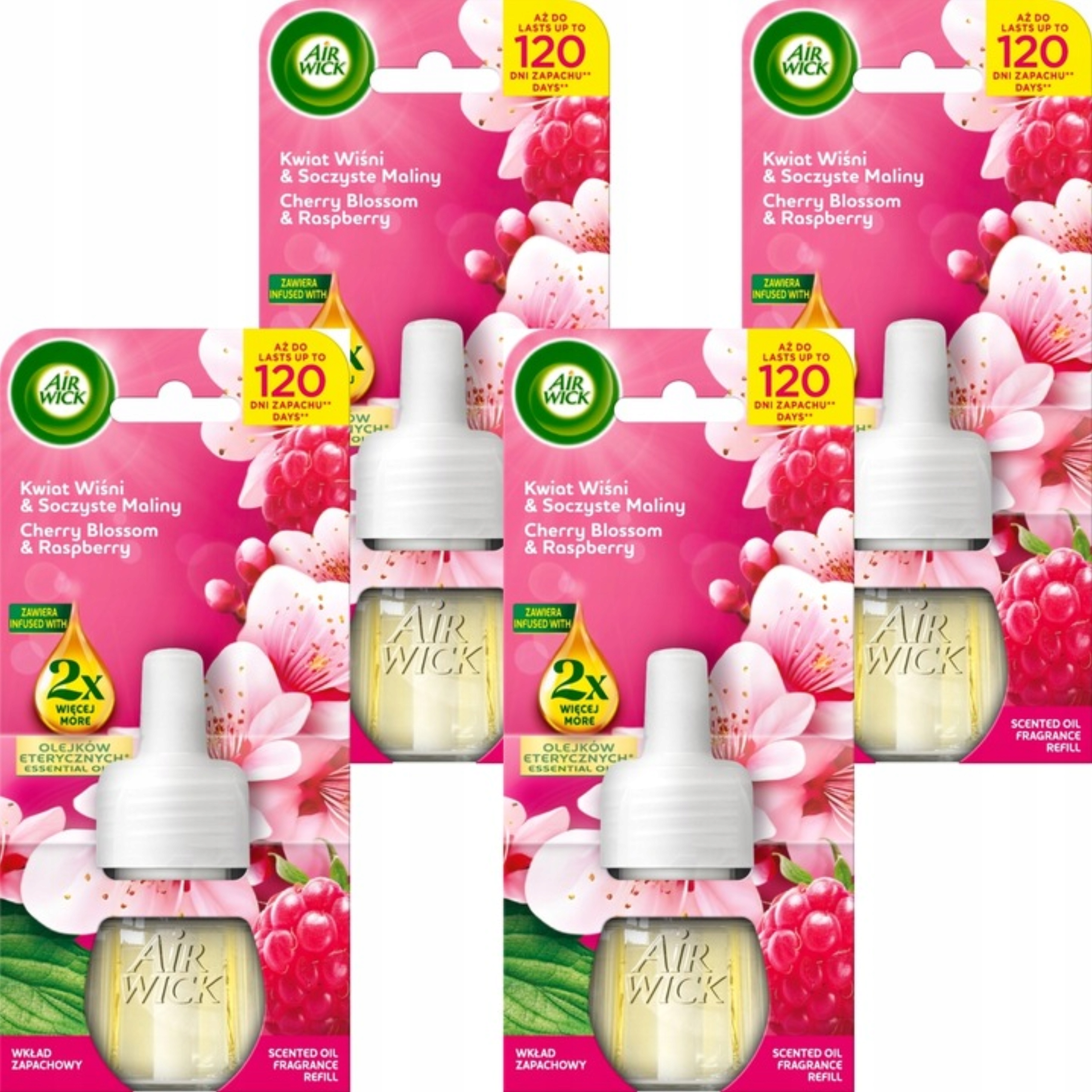 Air Wick Náplň do osvěžovače vzduchu Višňový Květ Šťavnaté maliny 19 ml x 4