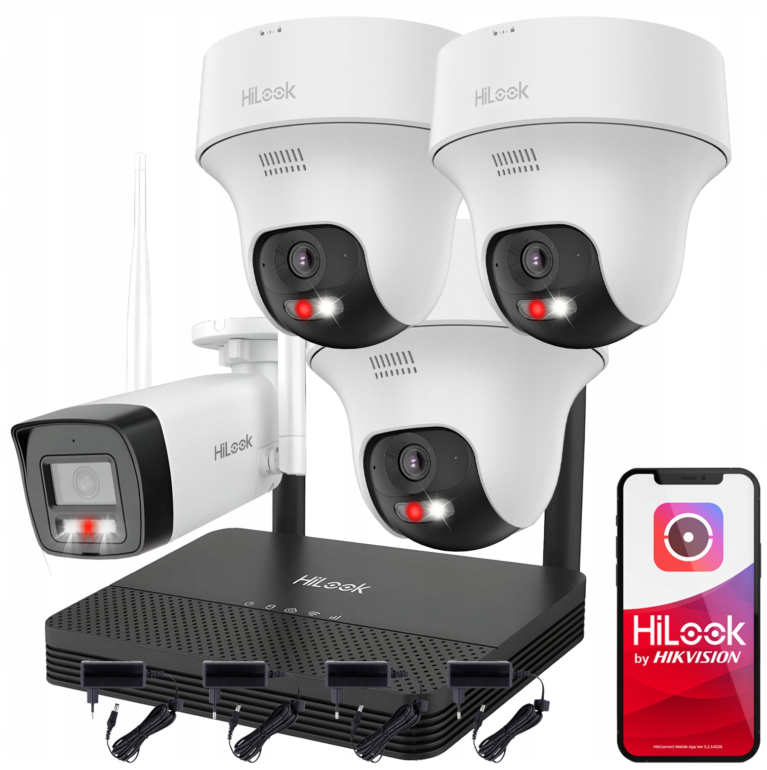 4MPx WiFi monitorování HiLook od Hikvision WIFIKIT-BT4-4CH 2x WIFICAM-T4
