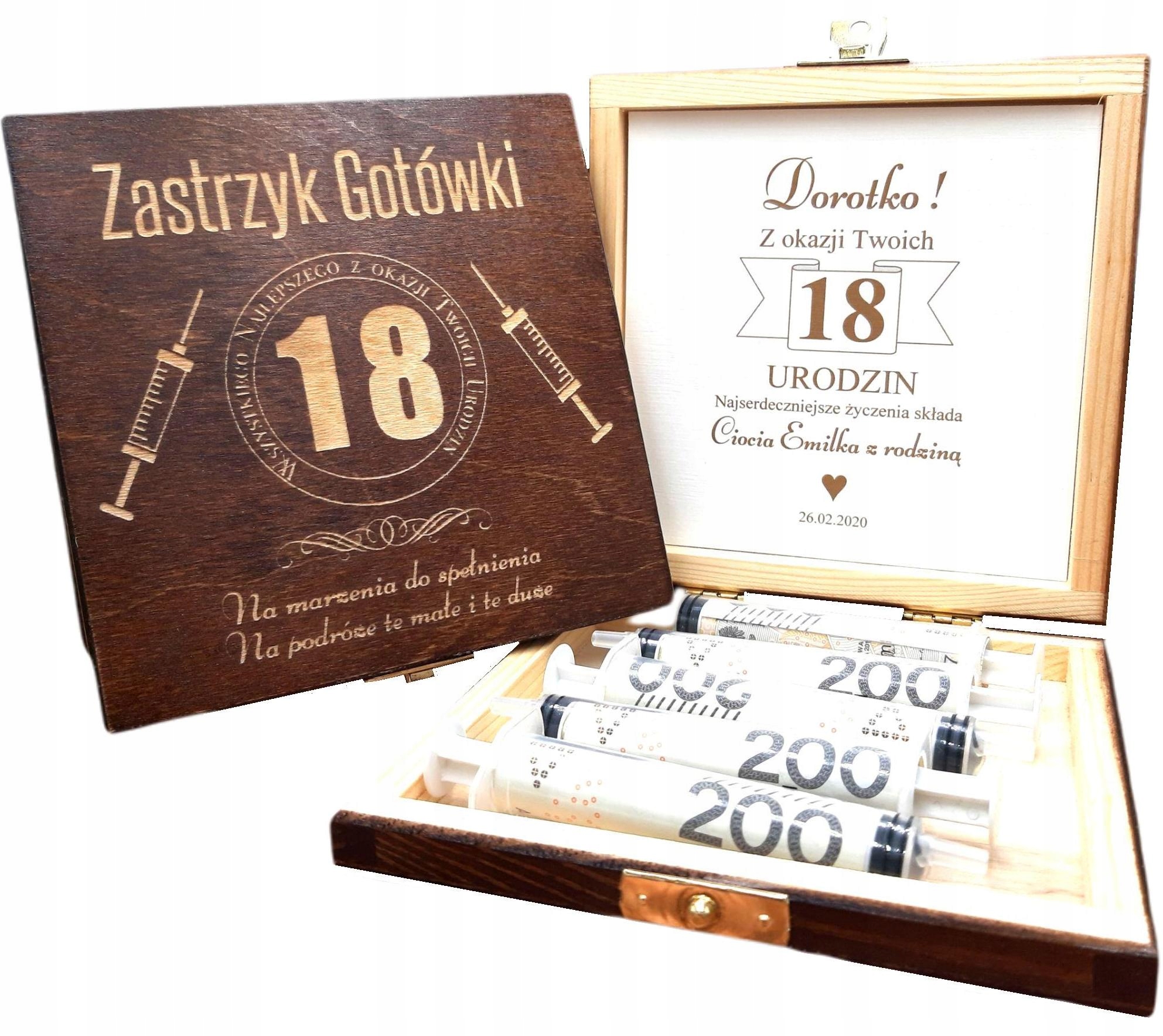 

Zastrzyk gotówki * Grawer * 18 urodziny 3 kolory
