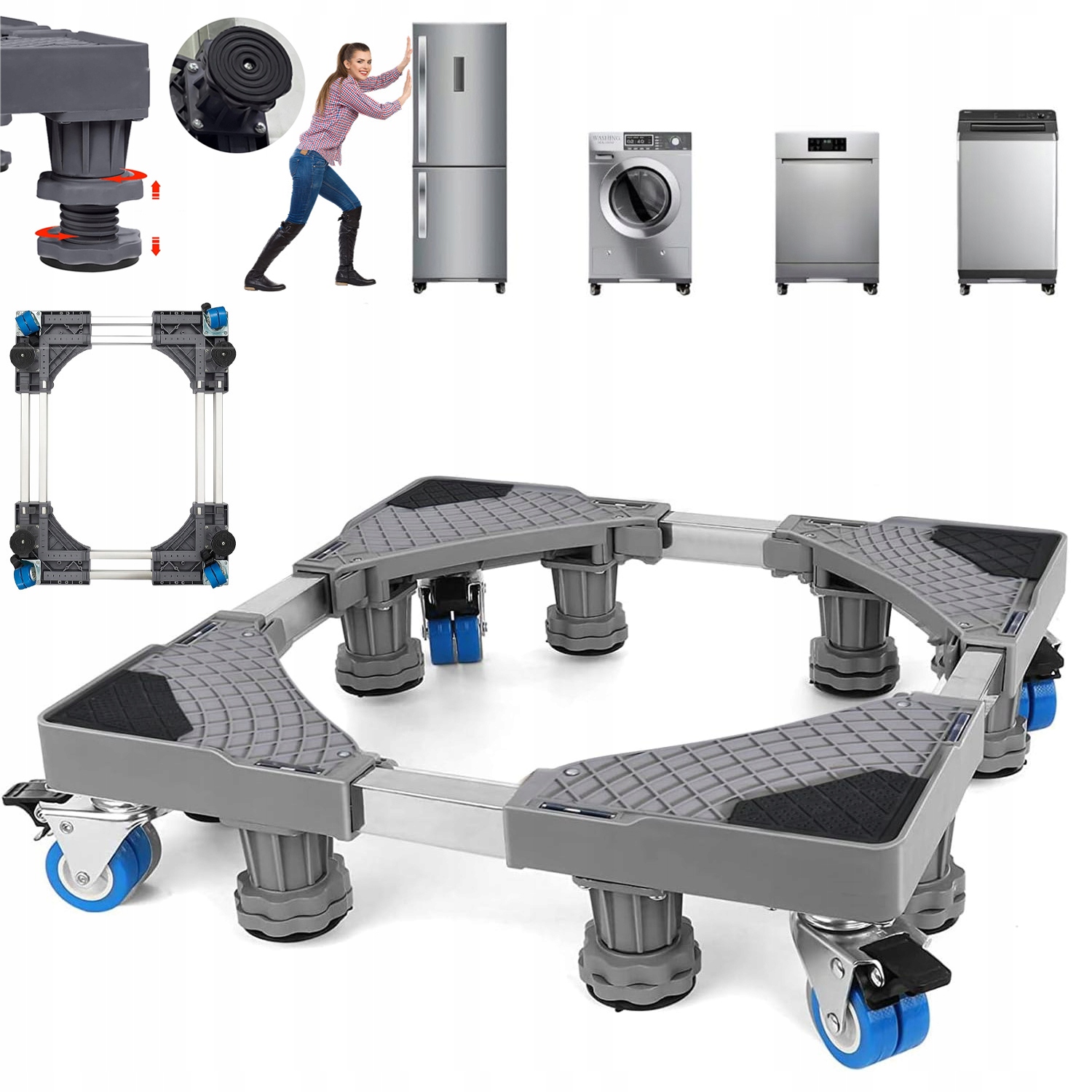 Regulowana Podstawa Do Pralki, Stojak Na Pralkę Mobilna Podstawa Do Lodówki