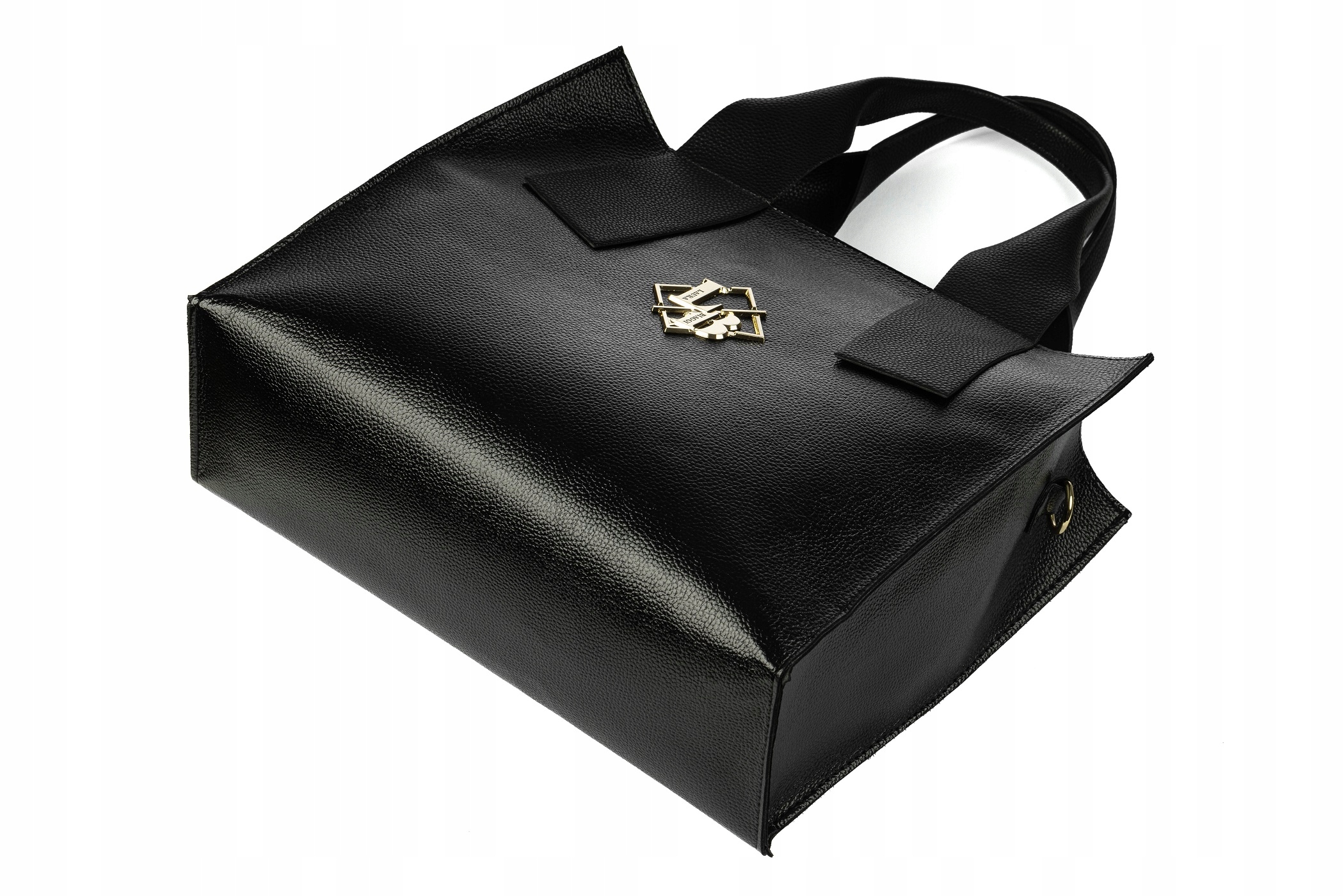 TOREBKA DAMSKA SHOPPER LAURA BIAGGI CZARNA KLASYCZNA DUŻA TORBA NA RAMIĘ A4 Materiał dominujący skóra ekologiczna