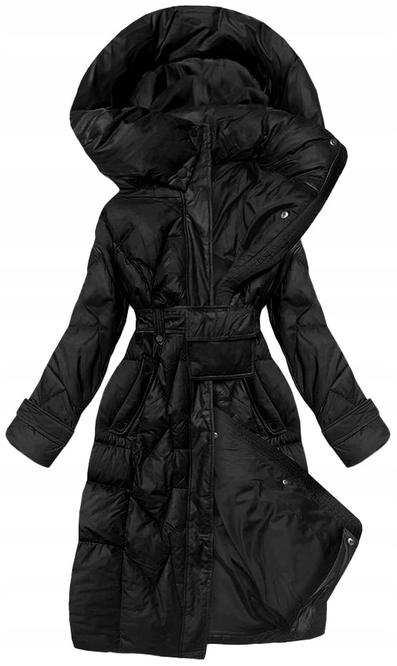 Dlouhá Bunda S Kapucí AG2-J82 Černá L (40)