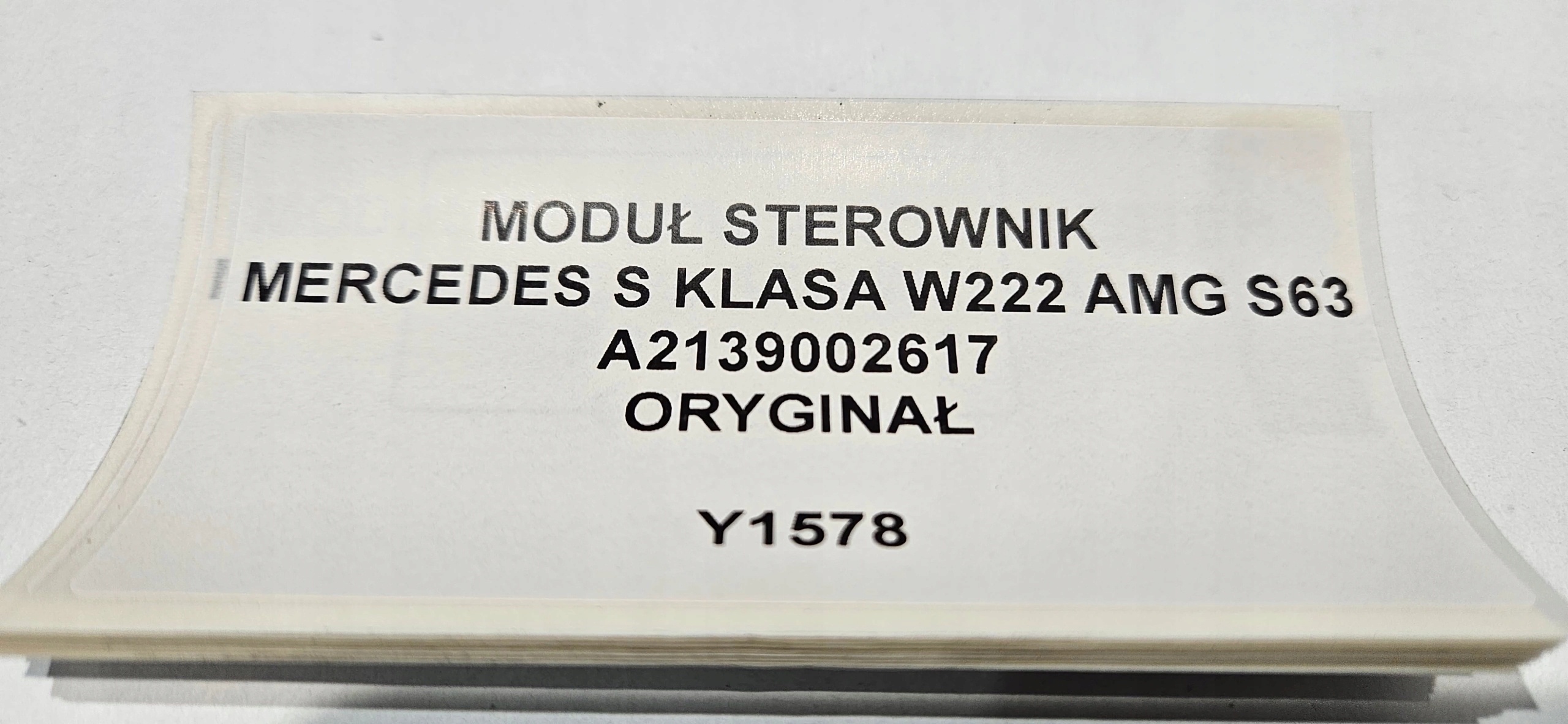 module control unit MERCEDES S KLASA W222 AMG S63 original A2139002617