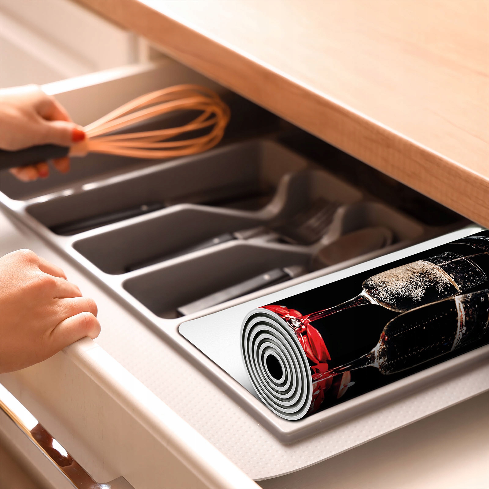 WINYLOWA OCHRONA NA INDUKCJĘ BLAT 80x52 czarna - czerwona - wino Materiał wykonania inny