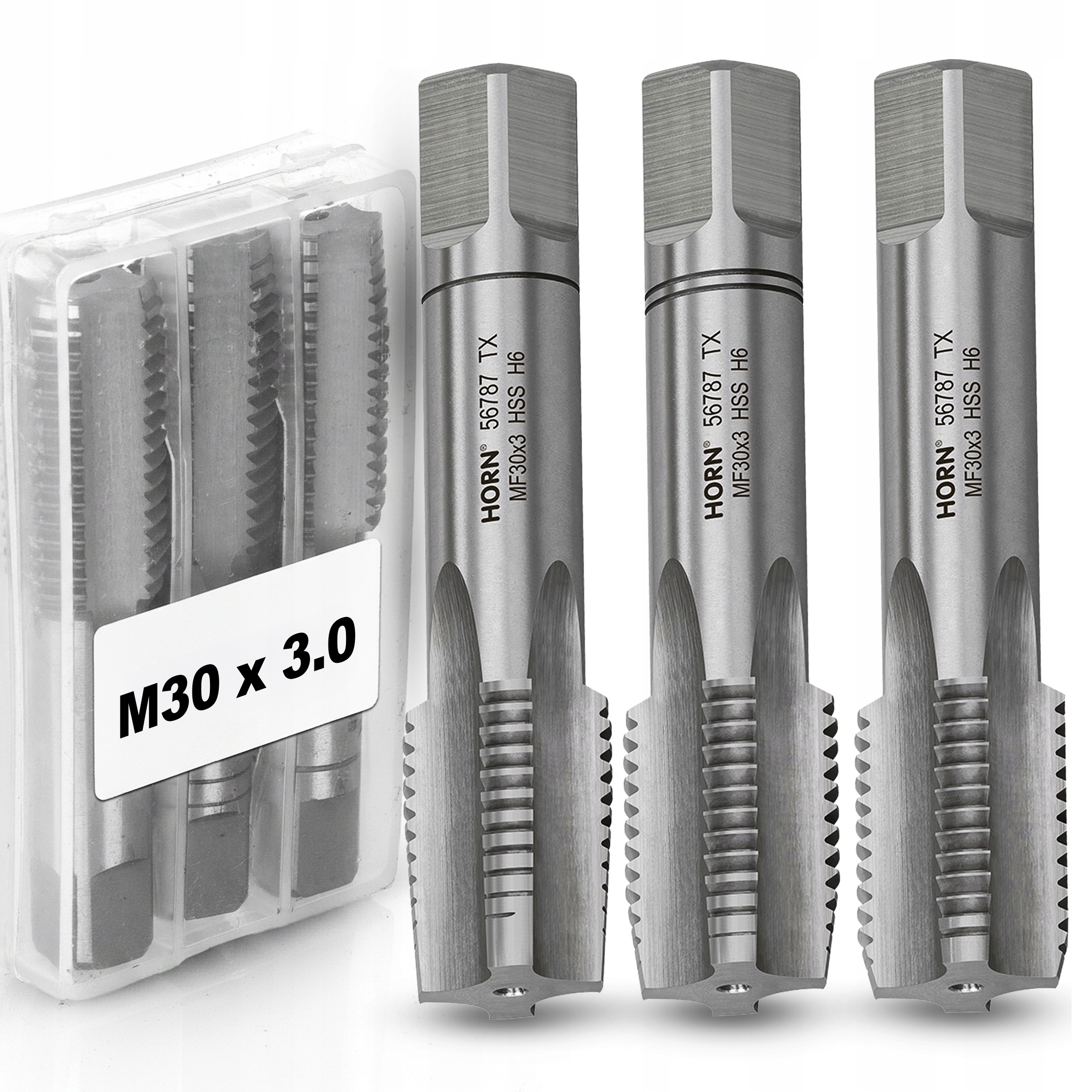 Závitník M30 Hss Závit MF30x3.00 mm Komplet 3ks Sada Závitníků