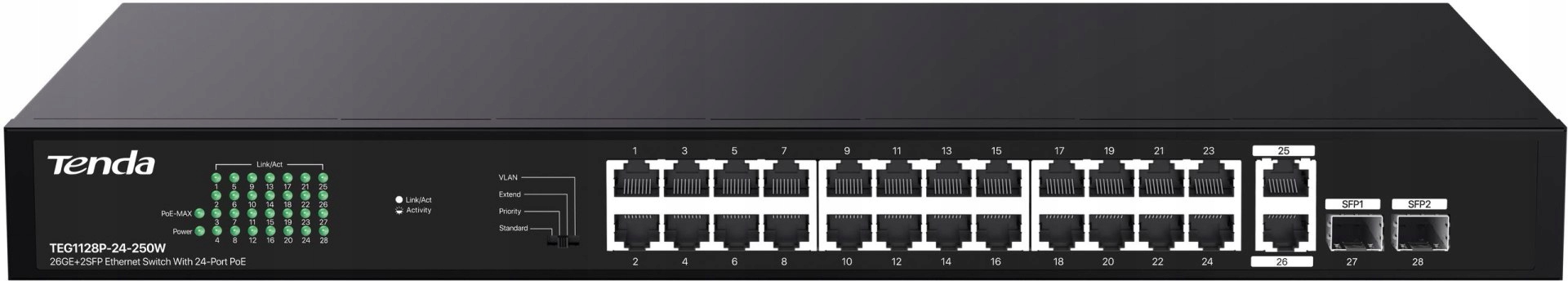 PoE Switch Tenda TEG1128P-24-250W
