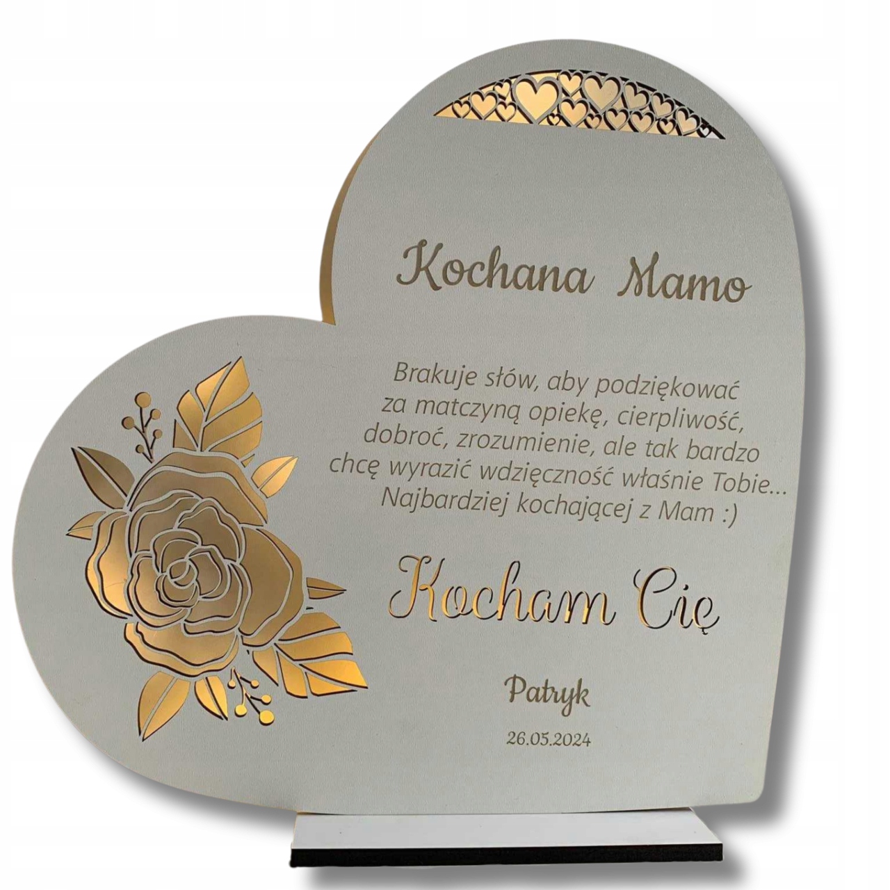 Dárek k Dni matek pro maminku Narozeniny Ažurová Noční Lampa Led Dárek