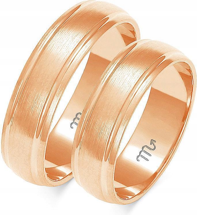 Růžové zlato snubní prsten 585/14k na svatba velikost 24, dámský, pánský, s gravírováním