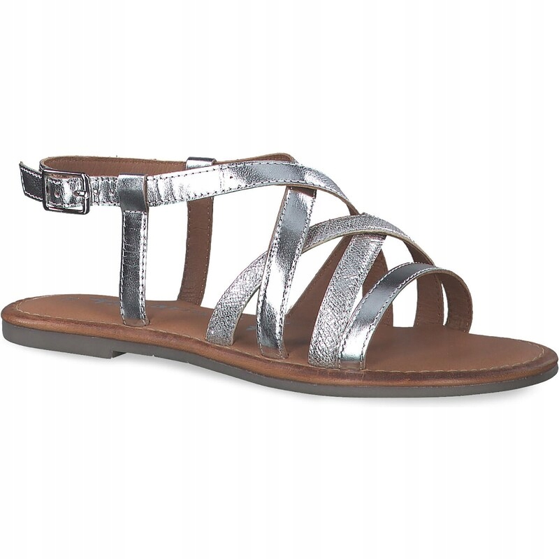 Tamaris Dámské Sandály Stříbrné Kožené 38 Ž8F