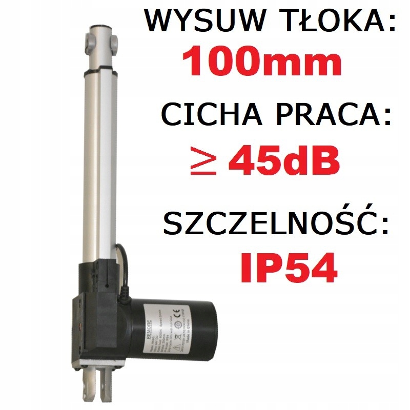 SIŁOWNIK ELEKTRYCZNY 12V SILNIK LINIOWY 100mm 6kN Marka inny