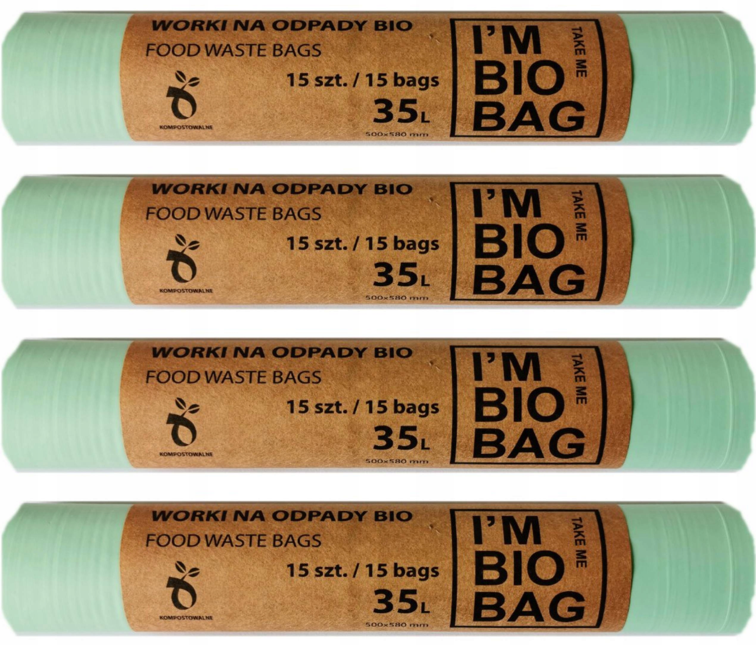 

Worki Biodegradowalne Kompostowalne 35L Bio 60szt