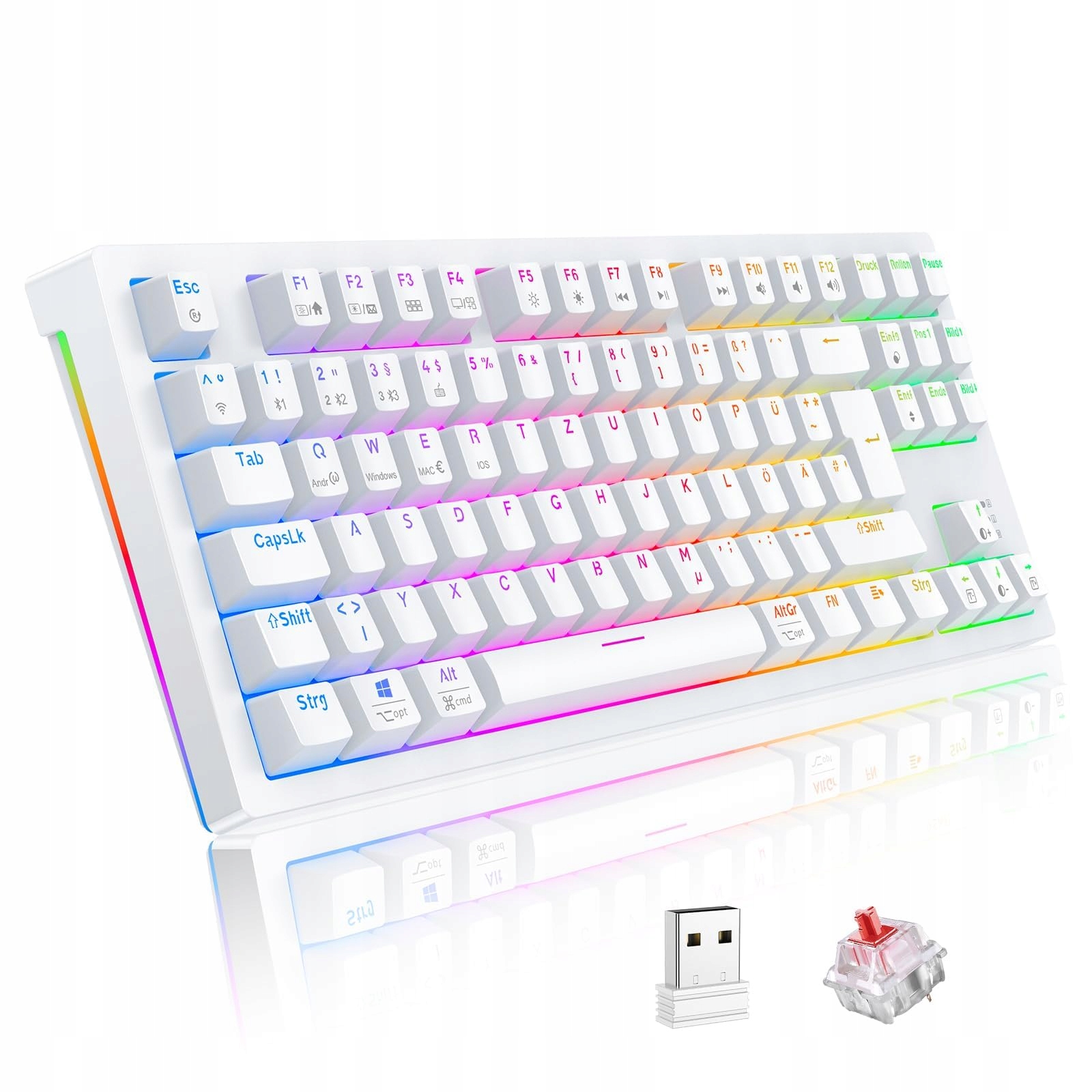 Klawiatura mechaniczna MK206 qwertz Biała