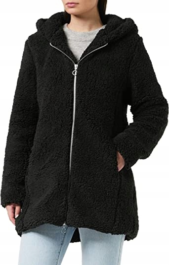 Urban Classics Černá Bunda Plus Size S Kapucí A Kožešinou XL 6FA