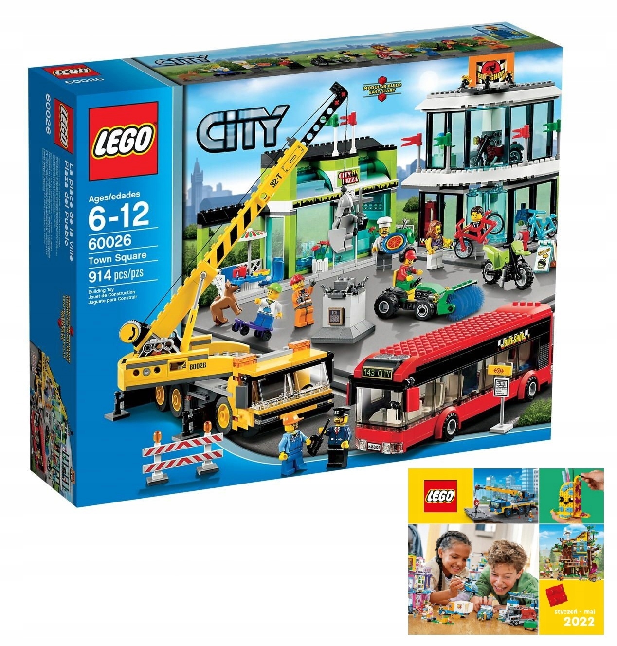 Klocki Lego City Zestaw Rynek Town Square Dźwig Autobus 60026