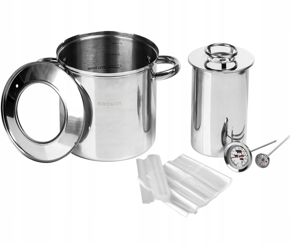 

Zestaw z płaszczem wodnym-szynkowar 1,5kg garnek