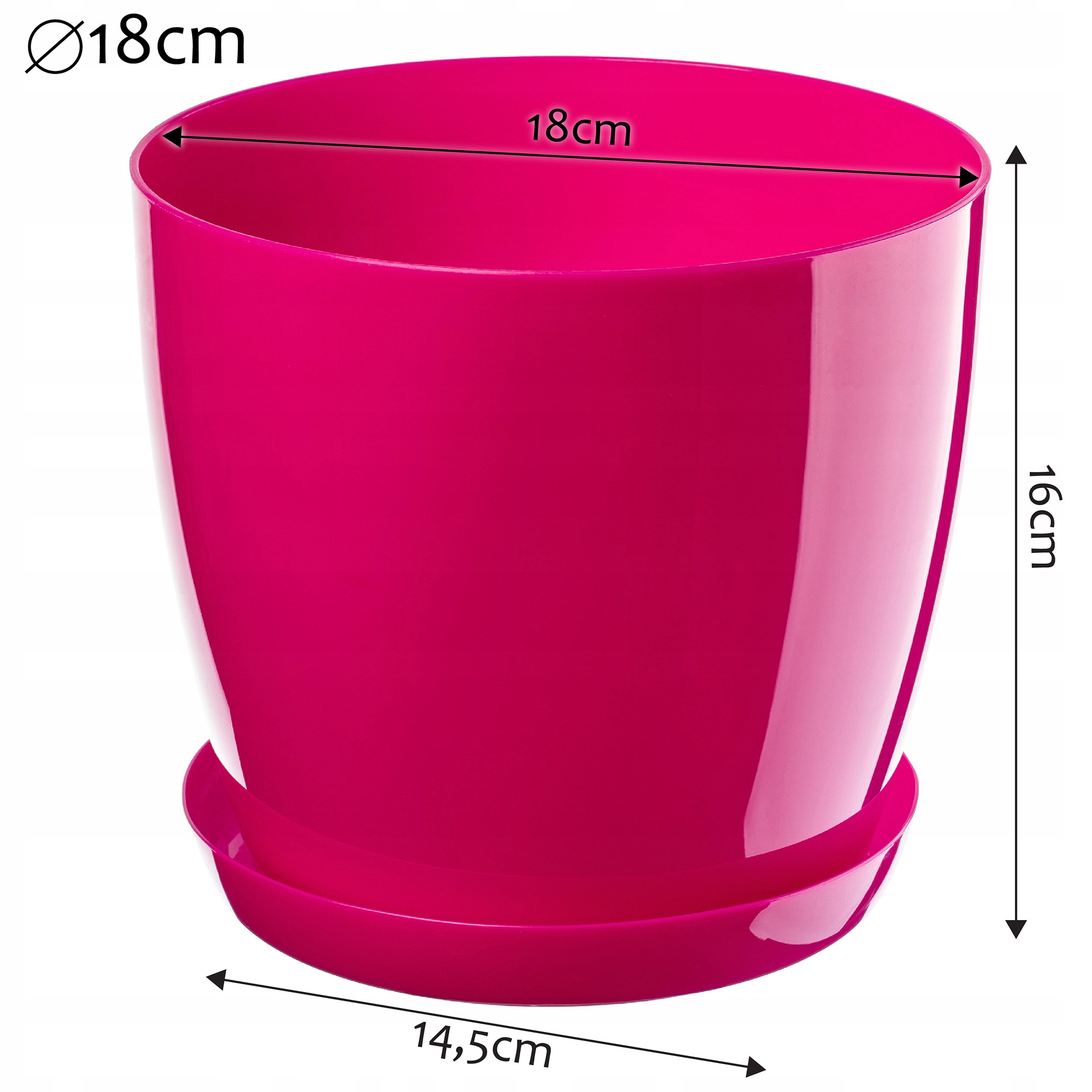 DONICZKA OSŁONKA NA KWIATY PODSTAWKA RÓŻOWA 18cm Kształt Owalny