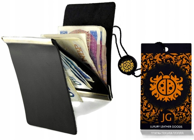 

Etui na Banknoty Banknotówka Skórzana Czarna mała