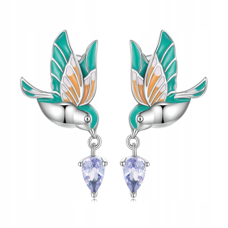 

Srebrne kolczyki Uroczy Koliber S925