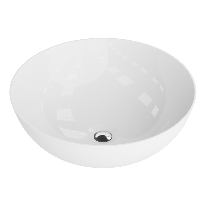 Umyvadlo na desku Round – porcelánová, bílá barva, design Glamour