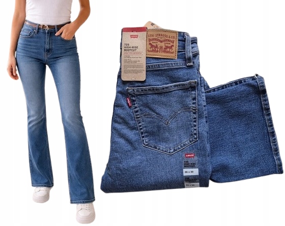 džínové kalhoty Levi's 725 High Rise Bootcut W26 L30 Xs 34 zvonů